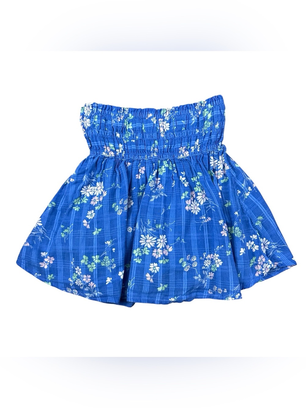 Abercrombie Kids Girls 11/12 Blue Floral Smocked Waist Skort Pull On